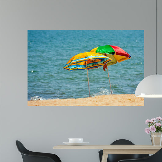 Beach Umbrellas Sea Wall Decal