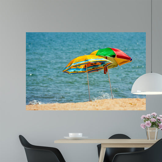 Beach Umbrellas Sea Wall Decal