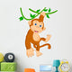 Cute Monkey Hanging Wall Decal