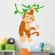 Cute Monkey Hanging Wall Decal
