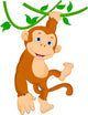 Cute Monkey Hanging Wall Decal