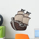 Vector Illustration Pirate Ship Wall Decal