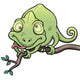 Vector Illustration Cartoon Chameleon Wall Decal