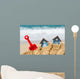 Beach Huts and Toys Wall Decal
