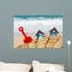 Beach Huts and Toys Wall Decal