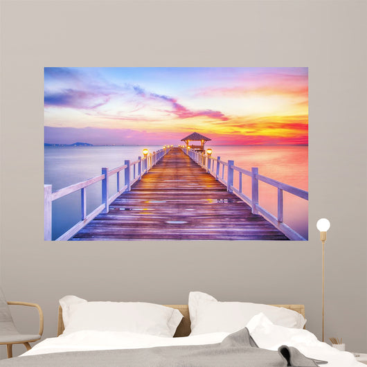 Wooded Bridge Port between Wall Decal