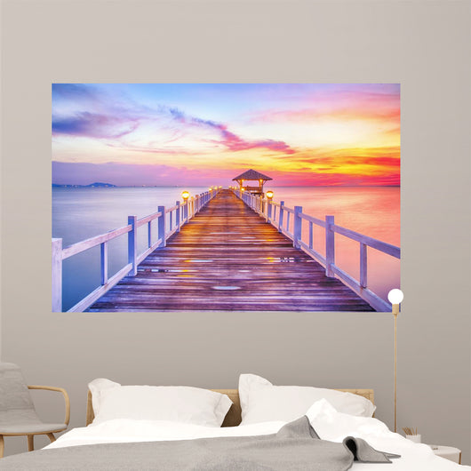 Wooded Bridge Port between Wall Decal