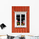 White Window with Red Wall Decal