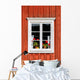 White Window with Red Wall Decal