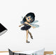 Black CG Dragonfly Ballerina Fairy Wall Decal
