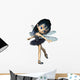 Black CG Dragonfly Ballerina Fairy Wall Decal