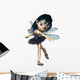 Black CG Dragonfly Ballerina Fairy Wall Decal