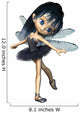 Black CG Dragonfly Ballerina Fairy Wall Decal