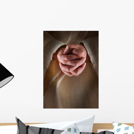Hands Jesus Clasped Prayer Wall Decal