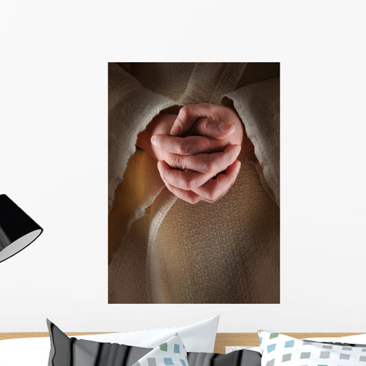Hands Jesus Clasped Prayer Wall Decal