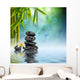 Stones and Bamboo Water Wall Decal