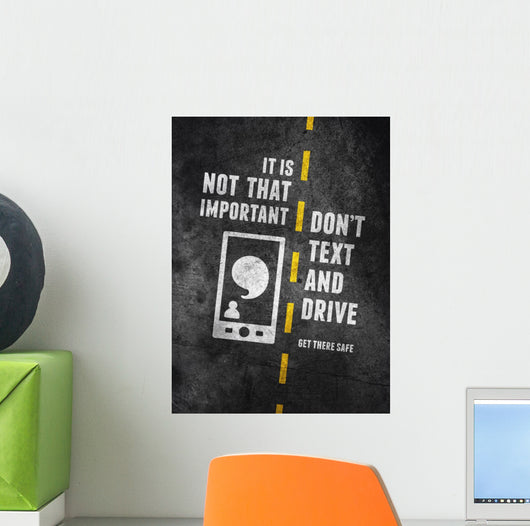 Texting and Driving Warning Wall Decal
