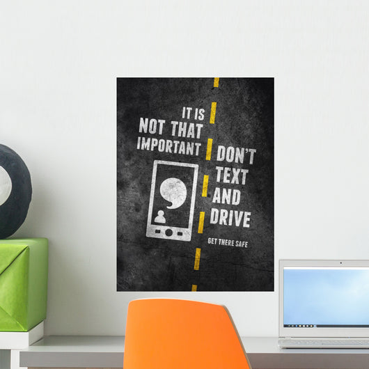 Texting and Driving Warning Wall Decal