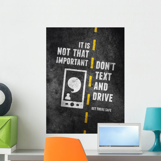 Texting and Driving Warning Wall Decal