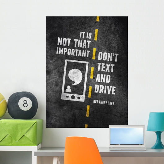 Texting and Driving Warning Wall Decal