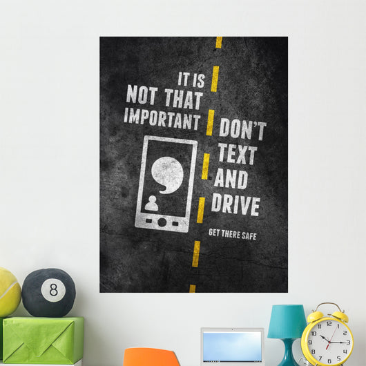 Texting and Driving Warning Wall Decal