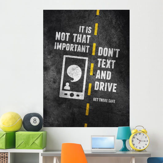 Texting and Driving Warning Wall Decal