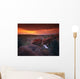 Cow Skull With Large Rocks In Field With Sunset Wall Mural
