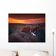 Cow Skull With Large Rocks In Field With Sunset Wall Mural