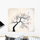 Dead Tree with Birds Illustration Wall Decal