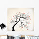 Dead Tree with Birds Illustration Wall Decal