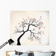 Dead Tree with Birds Illustration Wall Decal