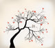 Dead Tree with Birds Illustration Wall Decal