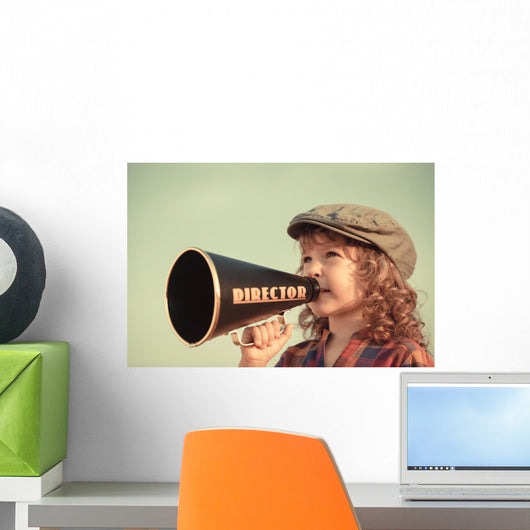 Kid Shouting through Megaphone Wall Decal