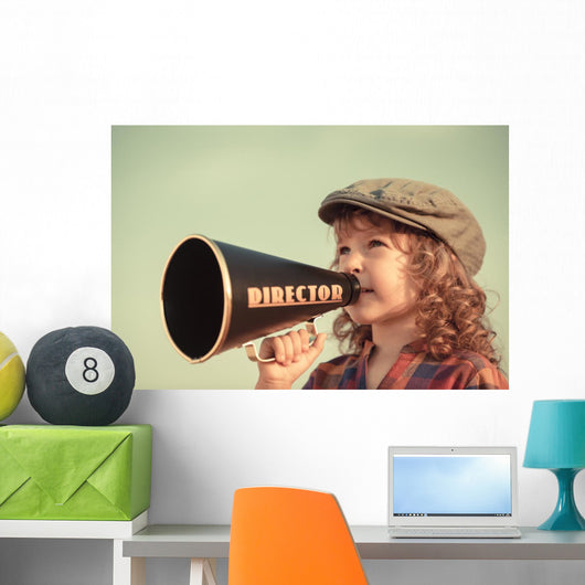 Kid Shouting through Megaphone Wall Decal