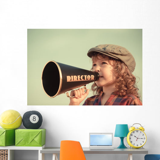 Kid Shouting through Megaphone Wall Decal