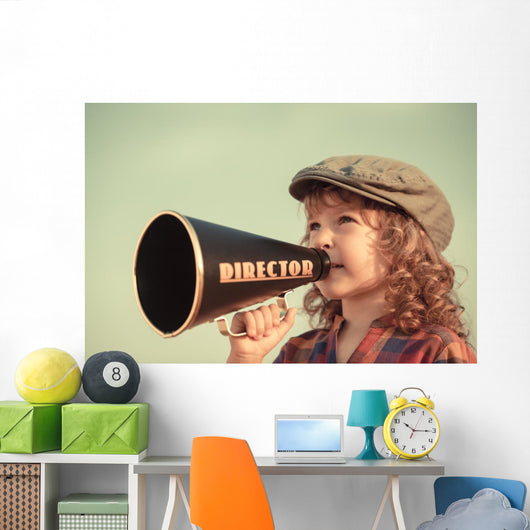 Kid Shouting through Megaphone Wall Decal