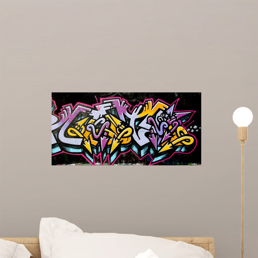 Graffiti Tag Yellow and Wall Decal