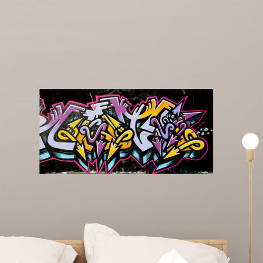 Graffiti Tag Yellow and Wall Decal