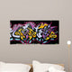 Graffiti Tag Yellow and Wall Decal