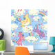 Seamless Cartoon Unicorns & Rainbows Wall Decal