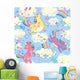 Seamless Cartoon Unicorns & Rainbows Wall Decal