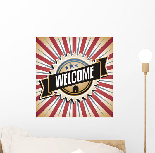 Welcome Home Vintage Vector Wall Decal