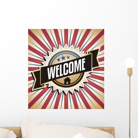 Welcome Home Vintage Vector Wall Decal