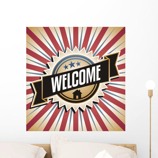 Welcome Home Vintage Vector Wall Decal