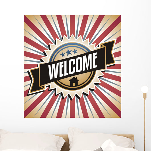 Welcome Home Vintage Vector Wall Decal