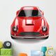 Red Classical Sports Car Wall Decal