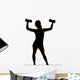 Woman Weights Silhouette Arms Wall Decal