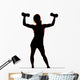 Woman Weights Silhouette Arms Wall Decal