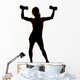 Woman Weights Silhouette Arms Wall Decal