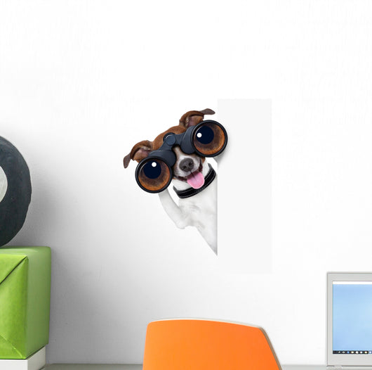 Binoculars Dog Wall Decal